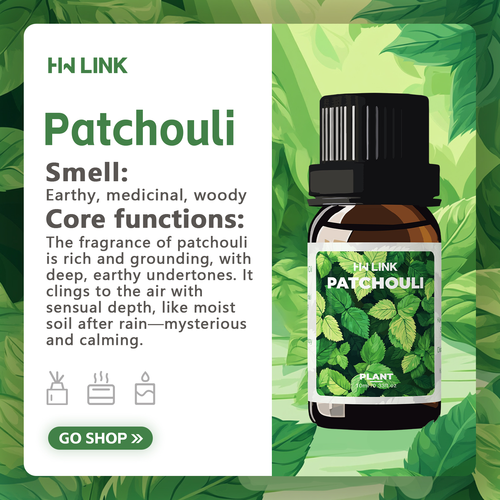10ml Patchouli Essential Oils  - đánh giá và giá Home Fragrance Diffuser Oil