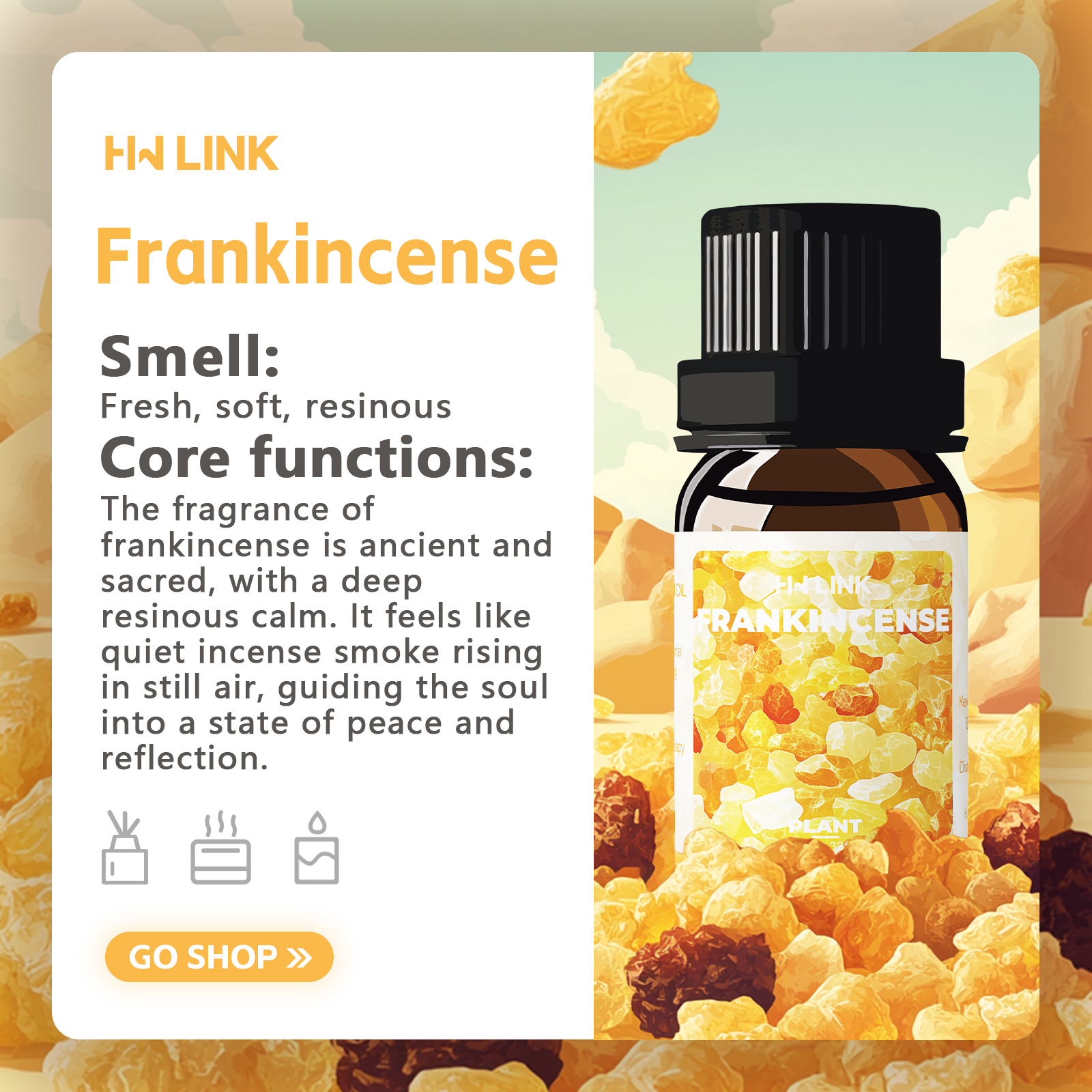 Frankincense Essential Oil 10m - đánh giá và giá Home Fragrance Diffuser Oil